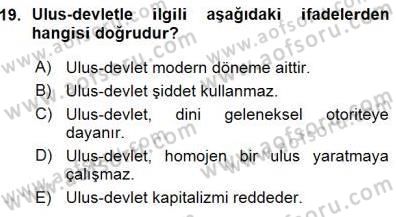 Sosyoloji 1 Dersi 2015 - 2016 Yılı (Vize) Ara Sınavı 19. Soru