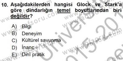 Sosyoloji 1 Dersi 2015 - 2016 Yılı (Final) Dönem Sonu Sınav Soruları 10. Soru