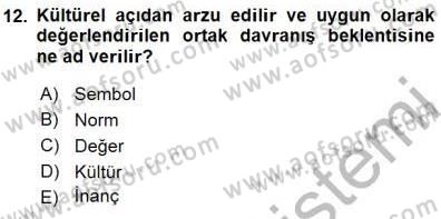 Sosyoloji 1 Dersi 2015 - 2016 Yılı (Final) Dönem Sonu Sınav Soruları 12. Soru