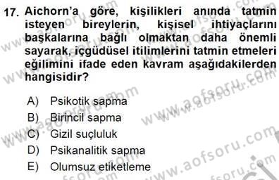 Sosyoloji 1 Dersi 2015 - 2016 Yılı (Final) Dönem Sonu Sınav Soruları 17. Soru