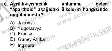 Sosyoloji 2 Dersi 2012 - 2013 Yılı (Final) Dönem Sonu Sınav Soruları 10. Soru