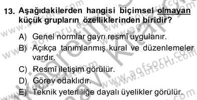 Sosyoloji 2 Dersi 2013 - 2014 Yılı (Vize) Ara Sınav Soruları 13. Soru
