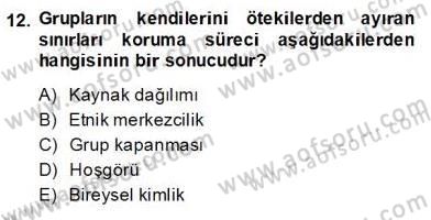 Sosyoloji 2 Dersi 2013 - 2014 Yılı (Final) Dönem Sonu Sınav Soruları 12. Soru