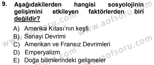 Davranış Bilimleri 1 Dersi 2012 - 2013 Yılı (Vize) Ara Sınav Soruları 9. Soru