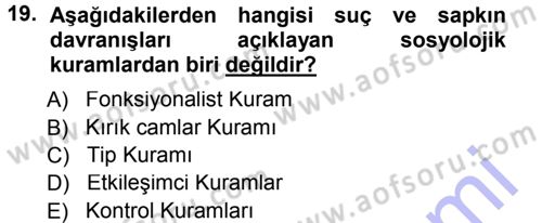 Davranış Bilimleri 1 Dersi 2012 - 2013 Yılı (Final) Dönem Sonu Sınav Soruları 19. Soru