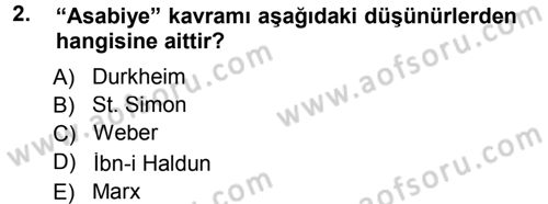 Davranış Bilimleri 1 Dersi 2012 - 2013 Yılı (Final) Dönem Sonu Sınavı 2. Soru