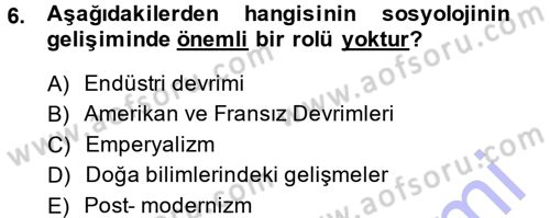 Davranış Bilimleri 1 Dersi 2013 - 2014 Yılı (Vize) Ara Sınav Soruları 6. Soru