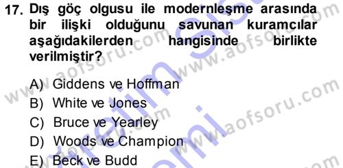 Davranış Bilimleri 1 Dersi 2013 - 2014 Yılı (Final) Dönem Sonu Sınav Soruları 17. Soru