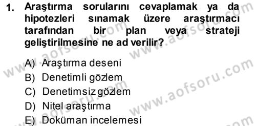 Davranış Bilimleri 1 Dersi 2014 - 2015 Yılı (Vize) Ara Sınav Soruları 1. Soru