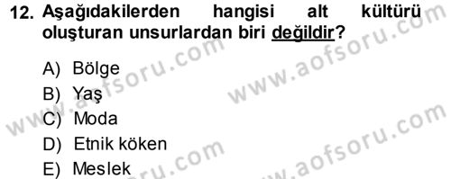 Davranış Bilimleri 1 Dersi 2014 - 2015 Yılı (Vize) Ara Sınav Soruları 12. Soru