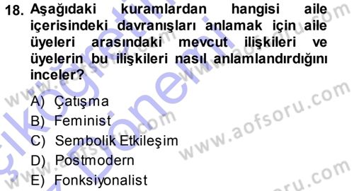 Davranış Bilimleri 1 Dersi 2014 - 2015 Yılı (Vize) Ara Sınav Soruları 18. Soru