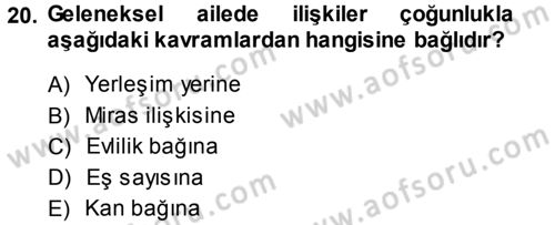 Davranış Bilimleri 1 Dersi 2014 - 2015 Yılı (Vize) Ara Sınav Soruları 20. Soru