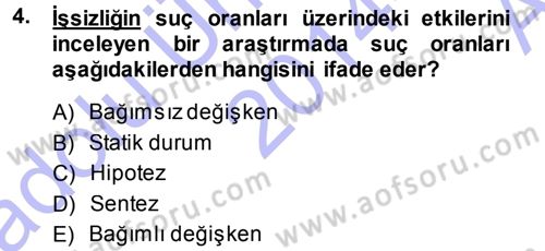 Davranış Bilimleri 1 Dersi 2014 - 2015 Yılı (Vize) Ara Sınav Soruları 4. Soru