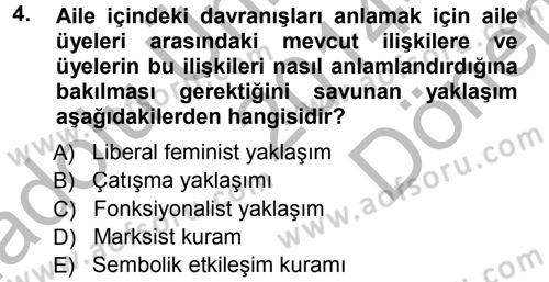 Davranış Bilimleri 1 Dersi 2014 - 2015 Yılı (Final) Dönem Sonu Sınavı 4. Soru