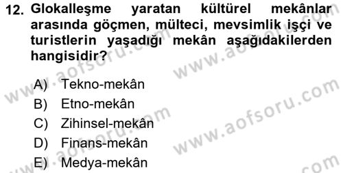 Davranış Bilimleri 1 Dersi 2015 - 2016 Yılı (Final) Dönem Sonu Sınav Soruları 12. Soru