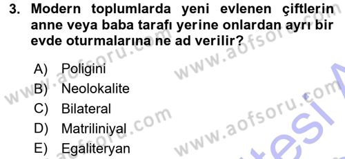 Davranış Bilimleri 1 Dersi 2015 - 2016 Yılı (Final) Dönem Sonu Sınav Soruları 3. Soru