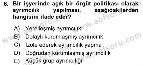 Davranış Bilimleri 1 Dersi 2015 - 2016 Yılı (Final) Dönem Sonu Sınav Soruları 6. Soru