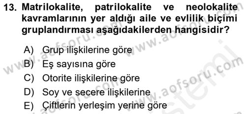 Davranış Bilimleri 1 Dersi 2018 - 2019 Yılı (Vize) Ara Sınavı 13. Soru