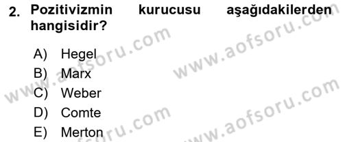 Davranış Bilimleri 1 Dersi 2018 - 2019 Yılı (Vize) Ara Sınavı 2. Soru