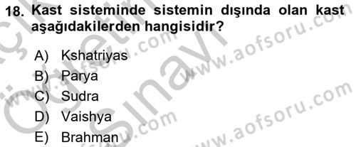 Davranış Bilimleri 1 Dersi 2018 - 2019 Yılı Yaz Okulu Sınavı 18. Soru