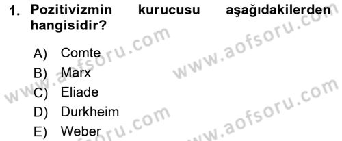 Davranış Bilimleri 1 Dersi 2019 - 2020 Yılı (Vize) Ara Sınavı 1. Soru