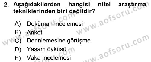 Davranış Bilimleri 1 Dersi 2019 - 2020 Yılı (Vize) Ara Sınavı 2. Soru