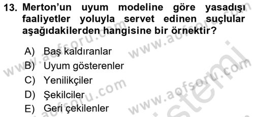 Davranış Bilimleri 1 Dersi 2022 - 2023 Yılı (Final) Dönem Sonu Sınav Soruları 13. Soru