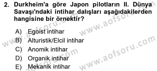 Davranış Bilimleri 1 Dersi 2022 - 2023 Yılı Yaz Okulu Sınavı 2. Soru