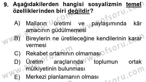 Davranış Bilimleri 1 Dersi 2023 - 2024 Yılı (Final) Dönem Sonu Sınavı 9. Soru