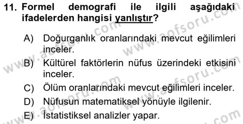 Davranış Bilimleri 1 Dersi 2023 - 2024 Yılı Yaz Okulu Sınavı 11. Soru