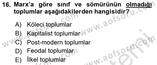 Davranış Bilimleri 1 Dersi 2023 - 2024 Yılı Yaz Okulu Sınavı 16. Soru