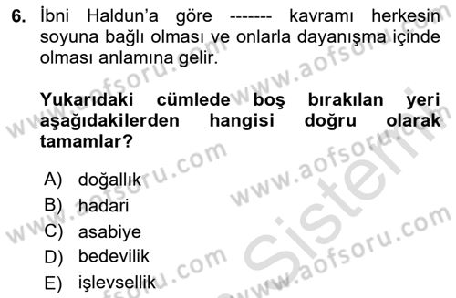 Davranış Bilimleri 1 Dersi 2023 - 2024 Yılı Yaz Okulu Sınavı 6. Soru