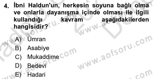Davranış Bilimleri 1 Dersi 2024 - 2025 Yılı (Final) Dönem Sonu Sınavı 4. Soru