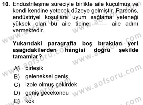 Davranış Bilimleri 1 Dersi 2024 - 2025 Yılı Yaz Okulu Sınav Soruları 10. Soru