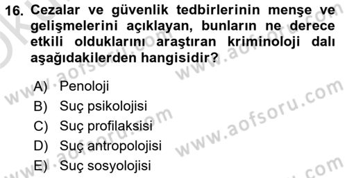 Davranış Bilimleri 1 Dersi 2024 - 2025 Yılı Yaz Okulu Sınav Soruları 16. Soru
