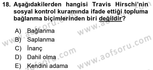 Davranış Bilimleri 1 Dersi 2024 - 2025 Yılı Yaz Okulu Sınav Soruları 18. Soru