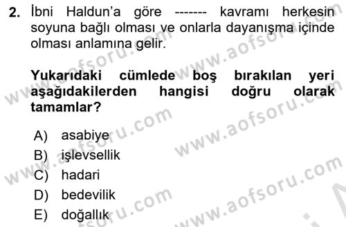 Davranış Bilimleri 1 Dersi 2024 - 2025 Yılı Yaz Okulu Sınav Soruları 2. Soru
