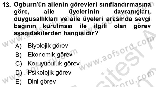 Davranış Bilimleri 1 Dersi 2025 - 2026 Yılı (Vize) Ara Sınav Soruları 13. Soru