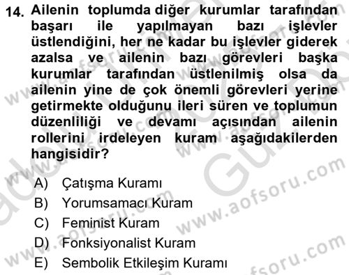 Davranış Bilimleri 1 Dersi 2025 - 2026 Yılı (Vize) Ara Sınav Soruları 14. Soru