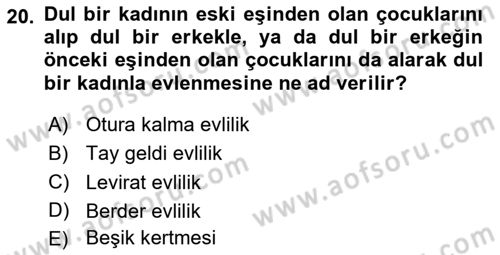 Davranış Bilimleri 1 Dersi 2025 - 2026 Yılı (Vize) Ara Sınav Soruları 20. Soru