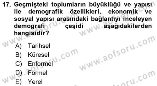 Davranış Bilimleri 1 Dersi 2025 - 2026 Yılı (Final) Dönem Sonu Sınav Soruları 17. Soru