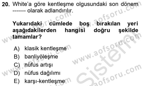 Davranış Bilimleri 1 Dersi 2025 - 2026 Yılı (Final) Dönem Sonu Sınav Soruları 20. Soru