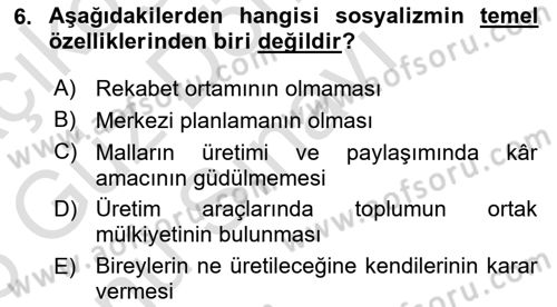 Davranış Bilimleri 1 Dersi 2025 - 2026 Yılı (Final) Dönem Sonu Sınav Soruları 6. Soru