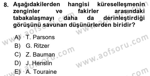 Davranış Bilimleri 1 Dersi 2025 - 2026 Yılı (Final) Dönem Sonu Sınav Soruları 8. Soru