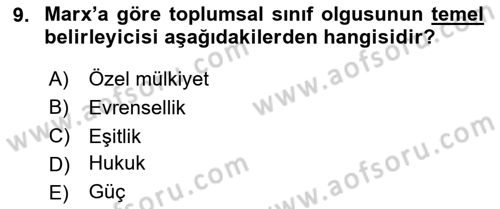 Davranış Bilimleri 1 Dersi 2025 - 2026 Yılı (Final) Dönem Sonu Sınav Soruları 9. Soru