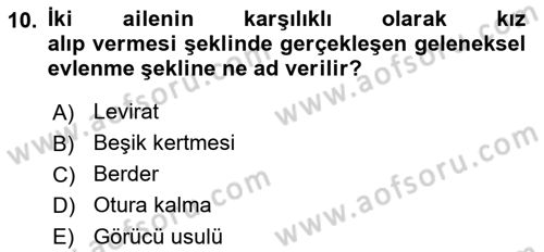 Davranış Bilimleri 1 Dersi 2025 - 2026 Yılı Yaz Okulu Sınav Soruları 10. Soru