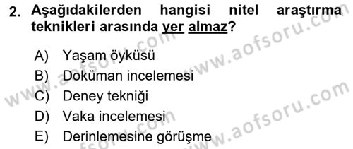 Davranış Bilimleri 1 Dersi 2025 - 2026 Yılı Yaz Okulu Sınav Soruları 2. Soru