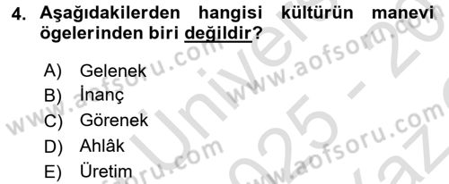 Davranış Bilimleri 1 Dersi 2025 - 2026 Yılı Yaz Okulu Sınav Soruları 4. Soru