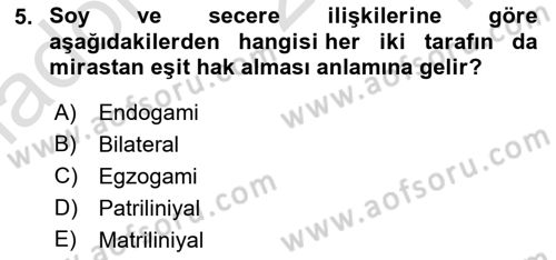 Davranış Bilimleri 1 Dersi 2025 - 2026 Yılı Yaz Okulu Sınav Soruları 5. Soru