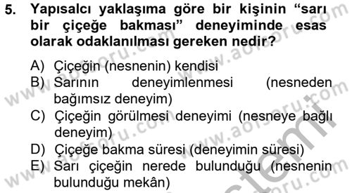 Davranış Bilimleri 2 Dersi 2012 - 2013 Yılı (Vize) Ara Sınav Soruları 5. Soru